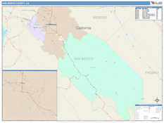 San Benito County, CA Digital Map Color Cast Style